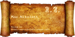 Max Nikolett névjegykártya