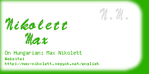 nikolett max business card